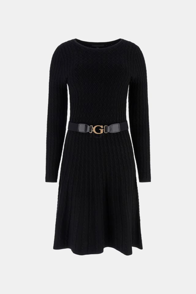 Vestido midi de punto trenzado