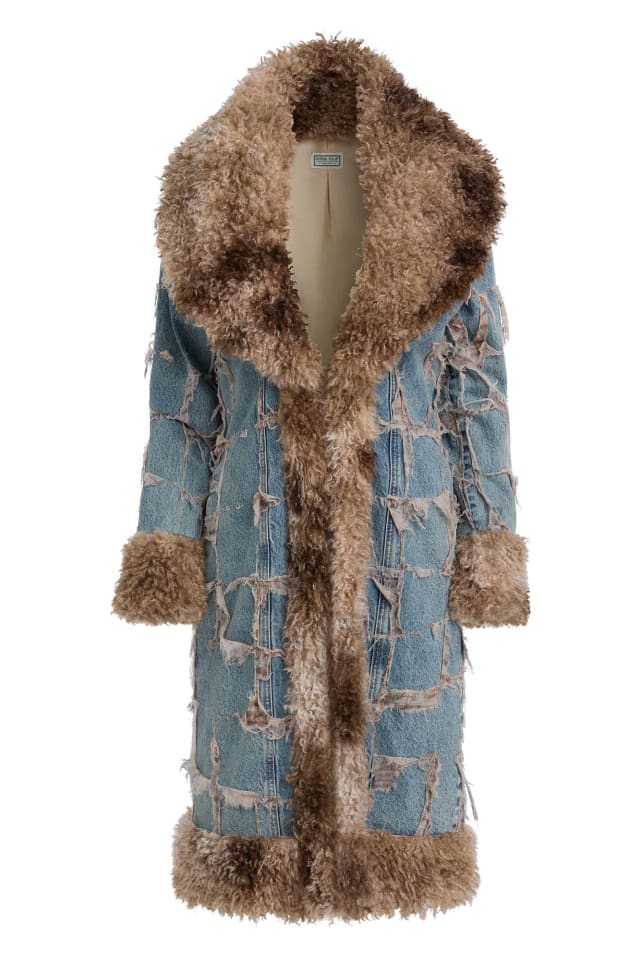 Faux fur denim jacket