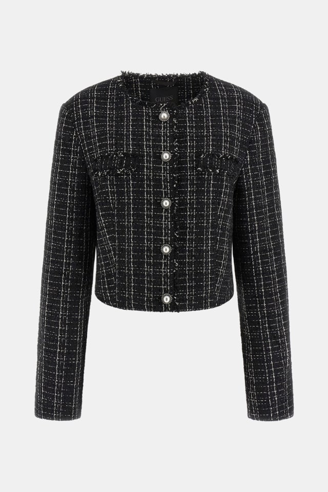 Casaco curto de tweed