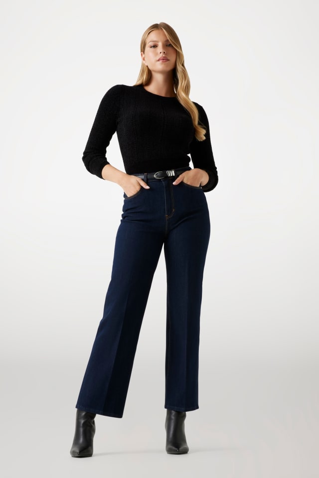 Halat örgü crop kesim kazak Kadın | GUESS® Geçmiş Koleksiyonlar