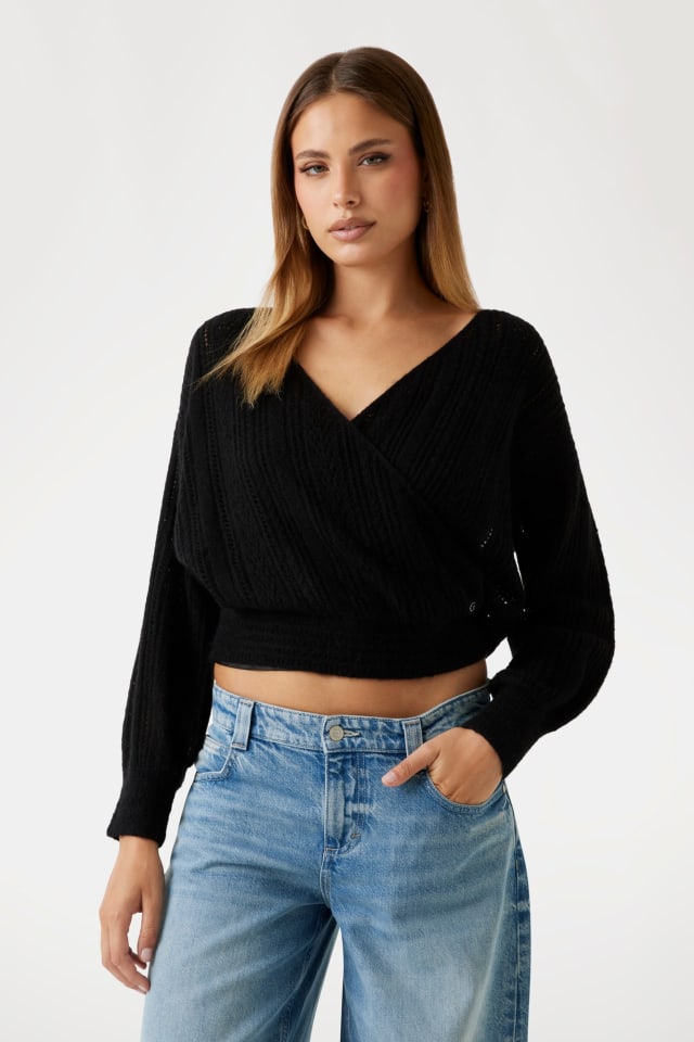 Camisola malha rendilhada mistura de alpaca