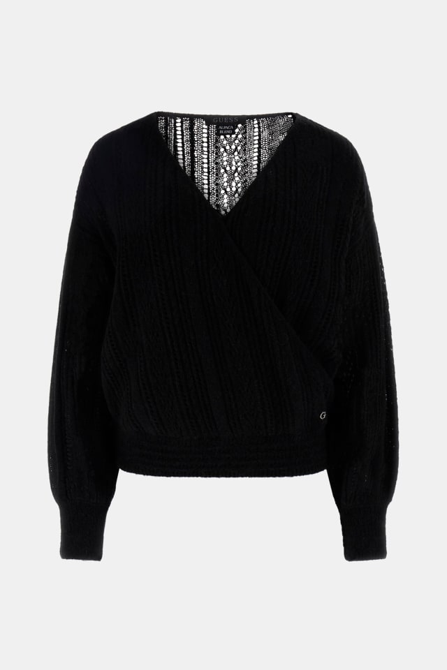 Camisola malha rendilhada mistura de alpaca