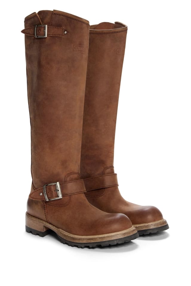 Botas em pele genuína