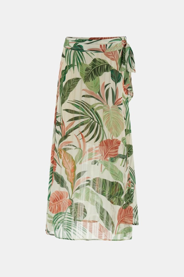 Saia páreo com estampado floral