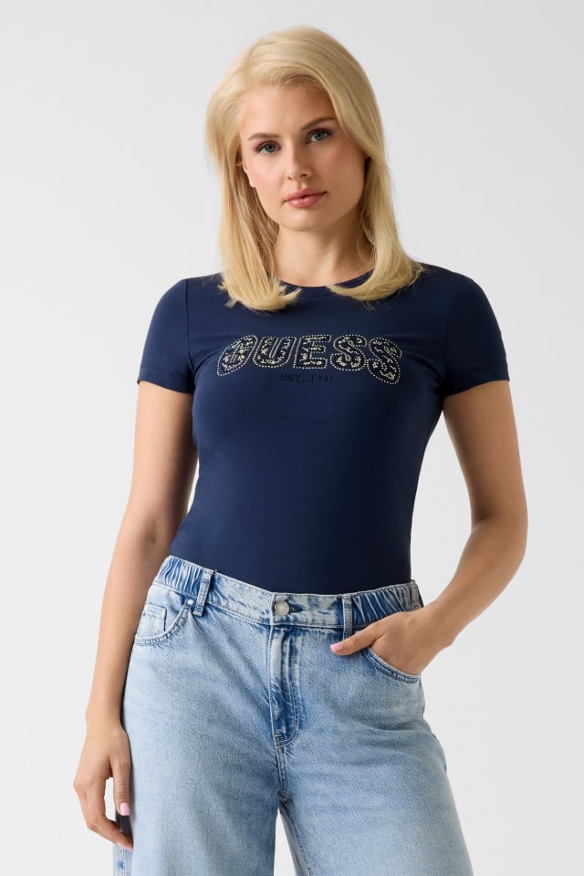 T-shirt slim fit com logo