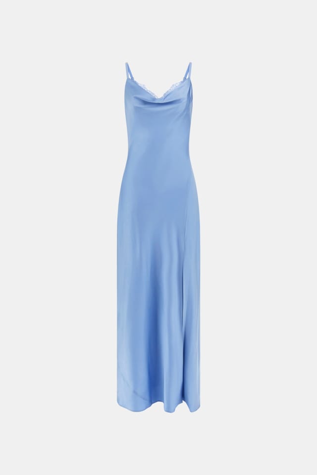 Vestido slip comprido de cetim