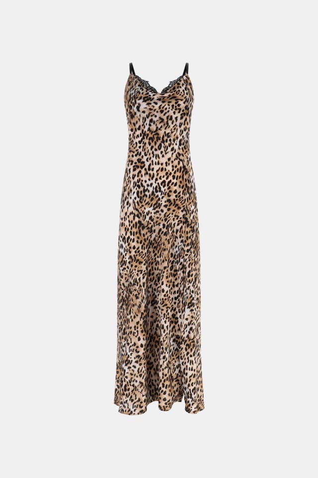 Vestido slip comprido de cetim