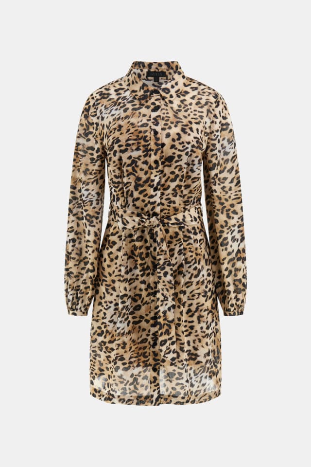 Vestido-camisa mini estampado