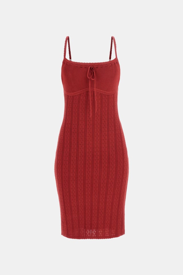 Vestido de malha mini cintado