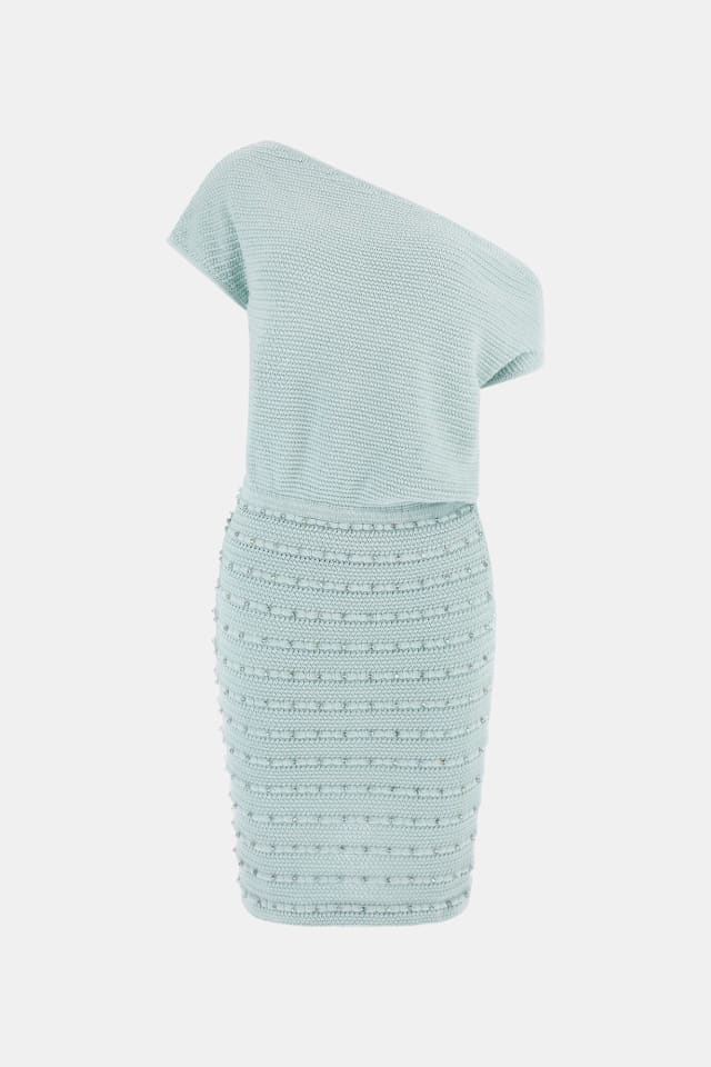 Vestido de malha mini cintado
