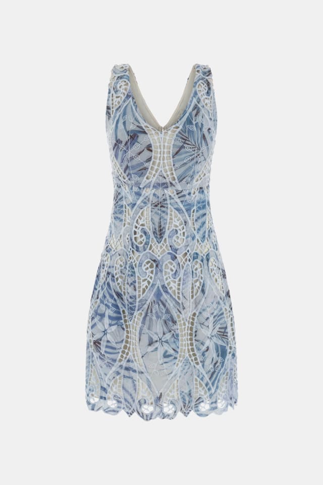 Fit-and-flare dantel mini elbise