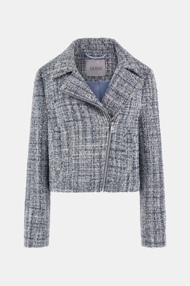 Casaco biker de tweed