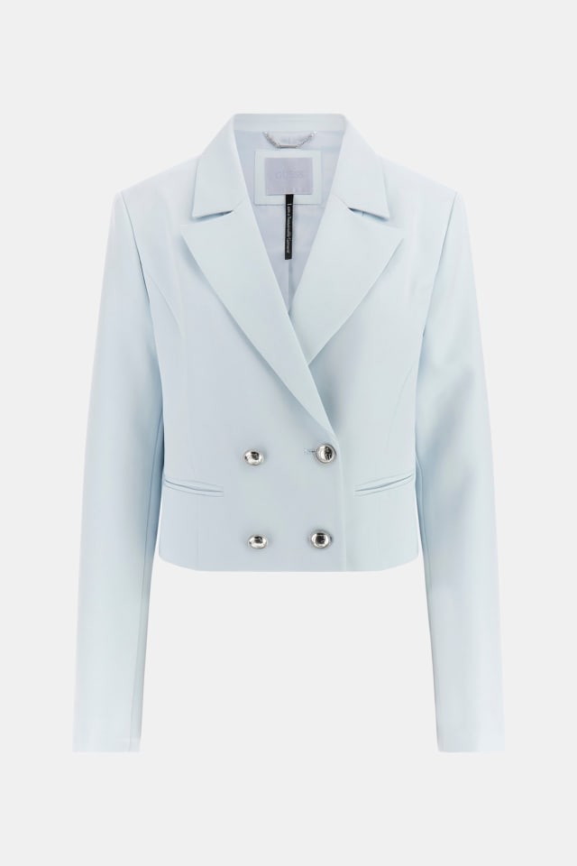 Blazer cropped in crepon