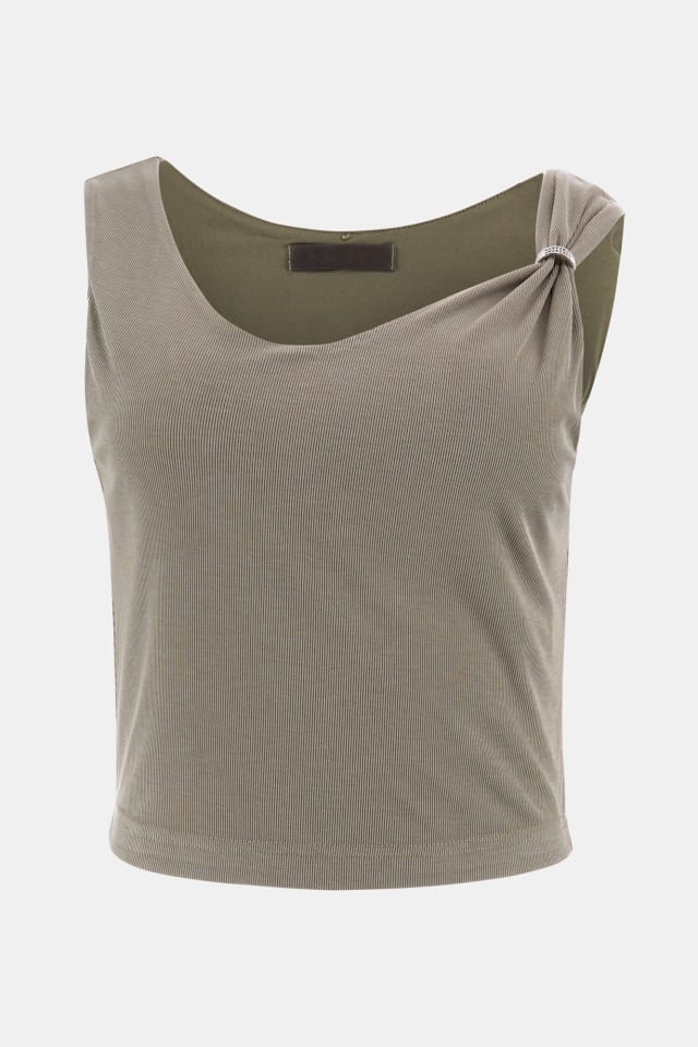 Cropped sleeveless top