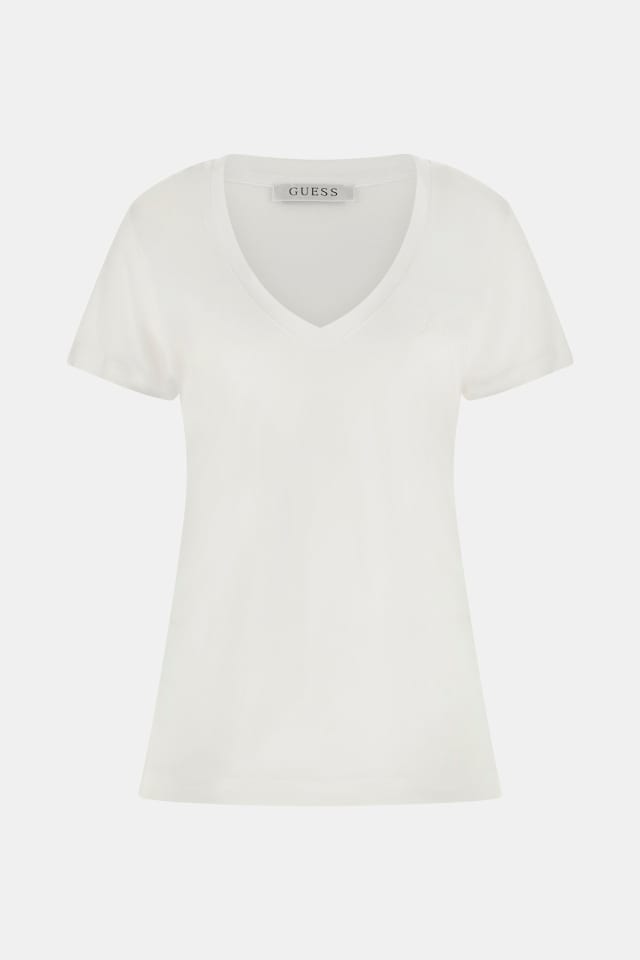 T-shirt com decote em V