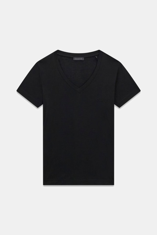 T-shirt com decote em V