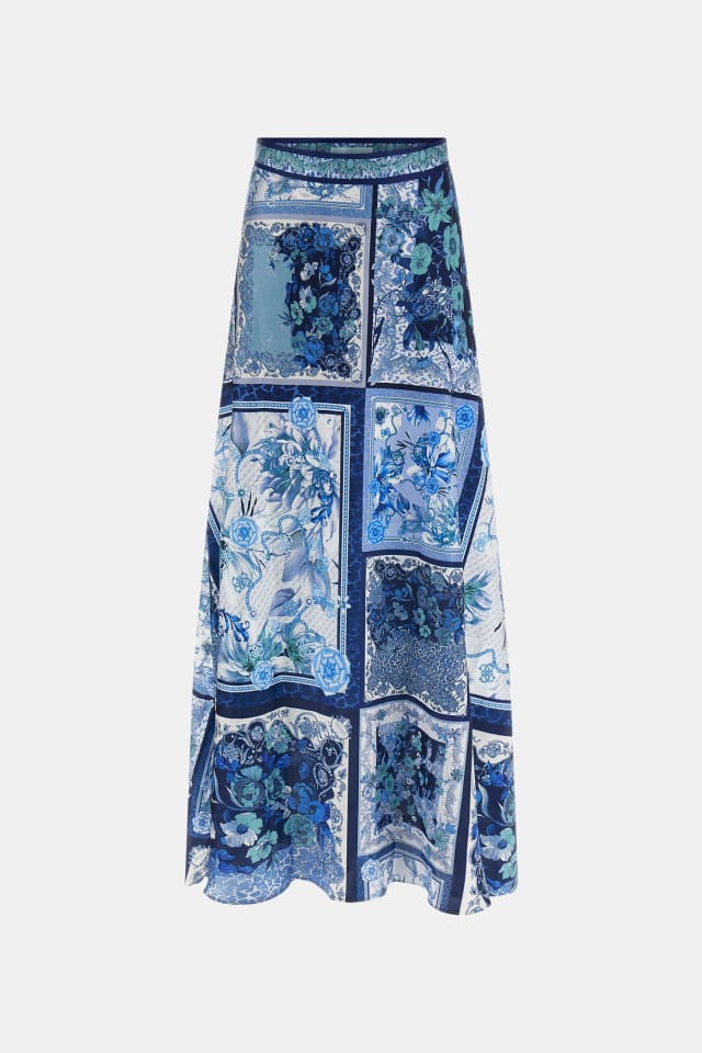 Saia comprida com estampado foulard