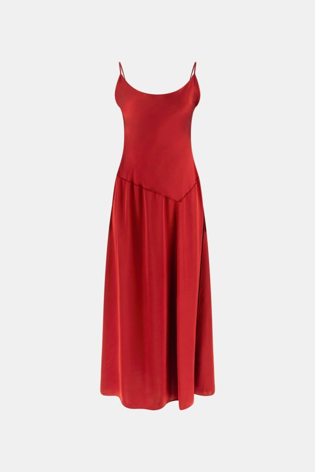 Vestido largo fit-and-flare