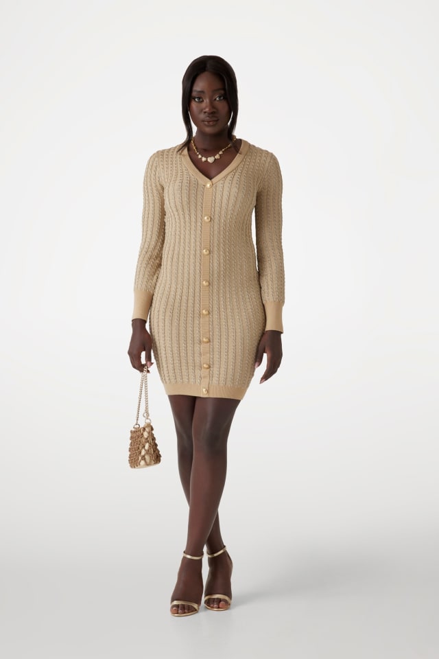 Cable-knit bodycon sweater dress Women | GUESS® Past Collections