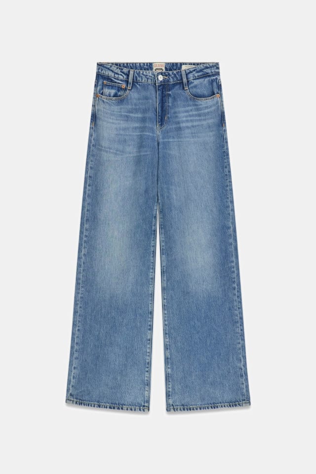 Mid-rise wide-leg jeans