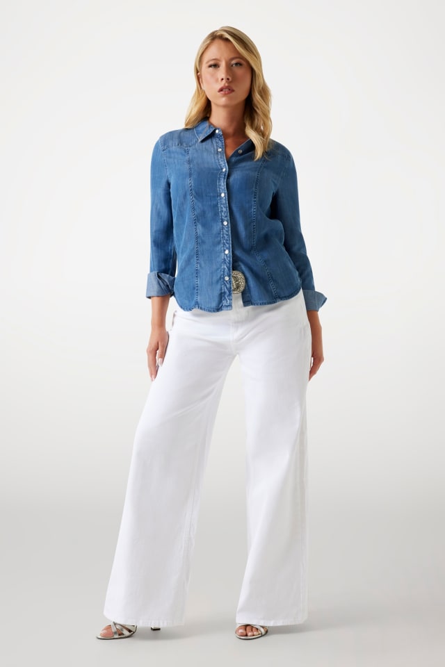 Mid-rise wide-leg jeans Women | GUESS® Past Collections