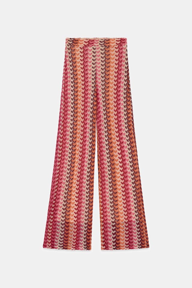 Pantalones anchos a rayas