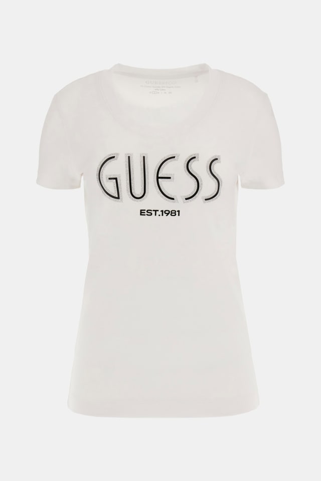 Camiseta con logotipo de pedrería