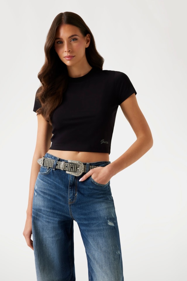 Camiseta boxy con logotipo