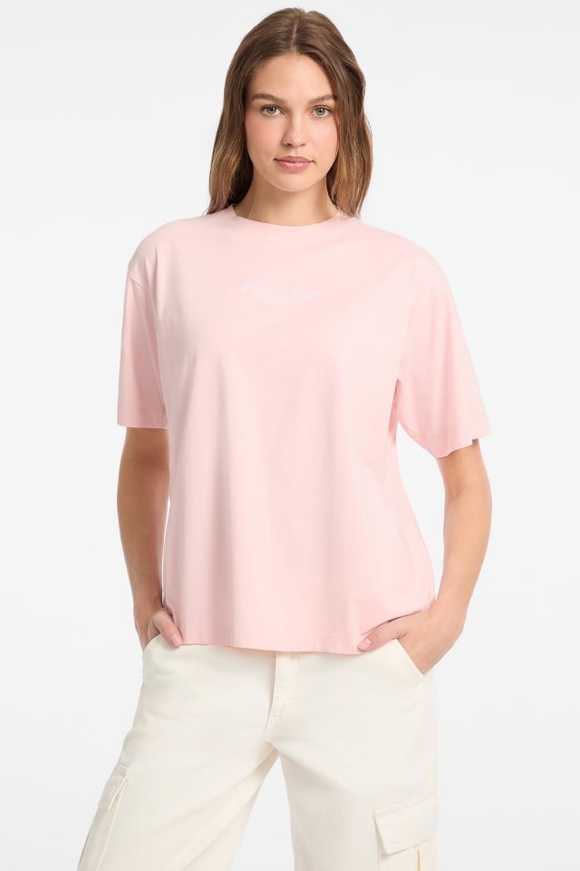 T-shirt logo bordado oversized