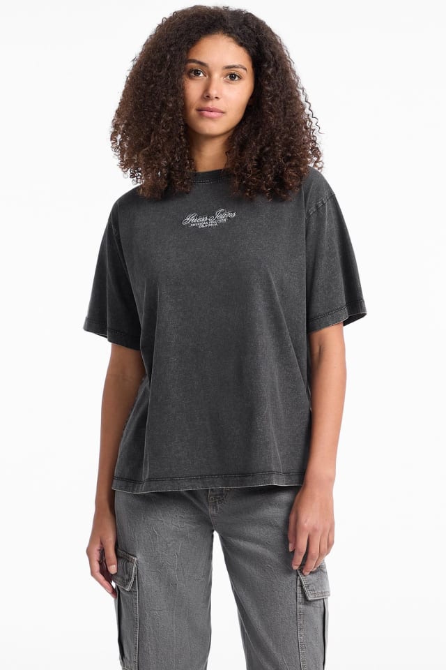T-shirt logo bordado oversized
