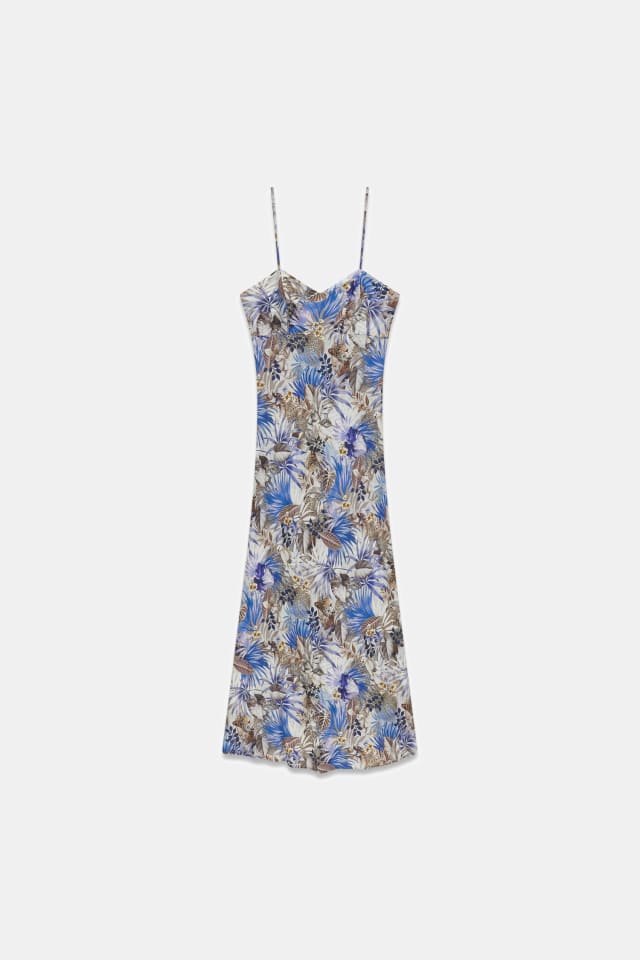 Vestido slip estampado floral