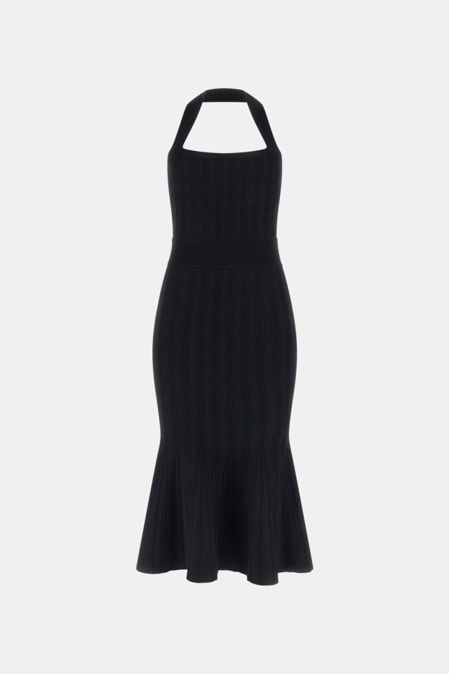 Vestido de malha midi evasê