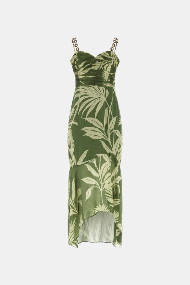 Vestido maxi de chiffon estampado
