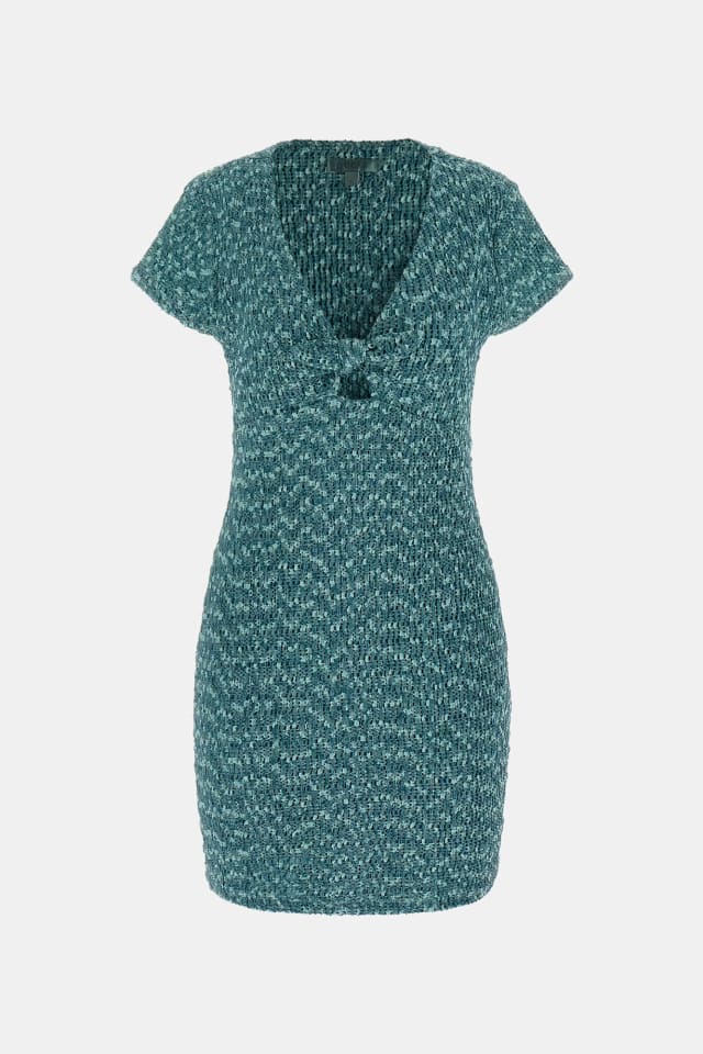 Vestido mini cintado de malha