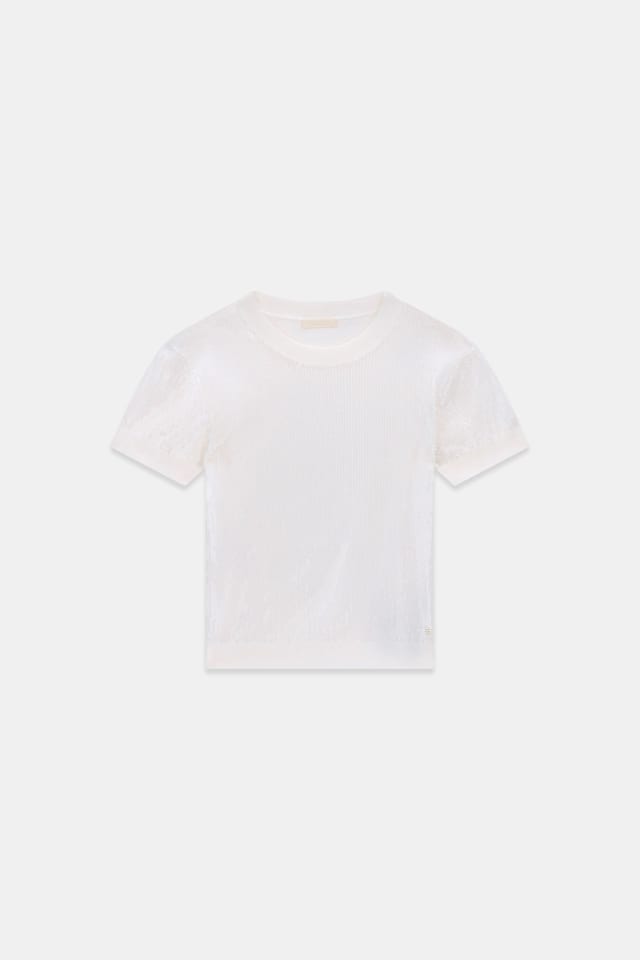 Camisola curta com lantejoulas