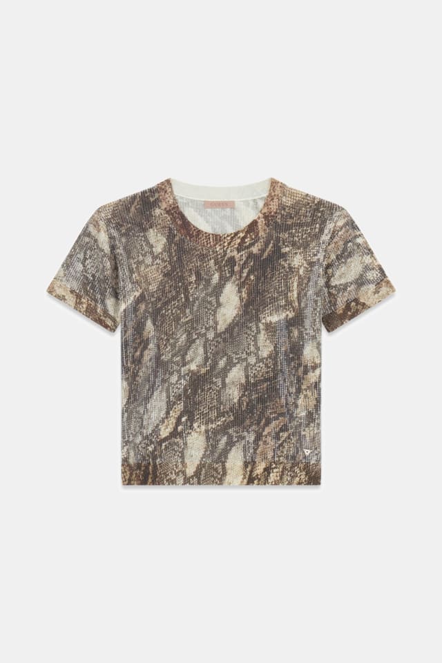 Camisola curta com lantejoulas