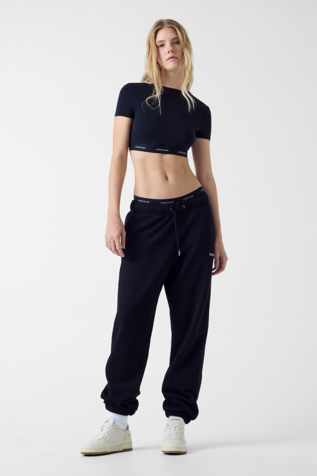 Cropped Shirt Logostreifen