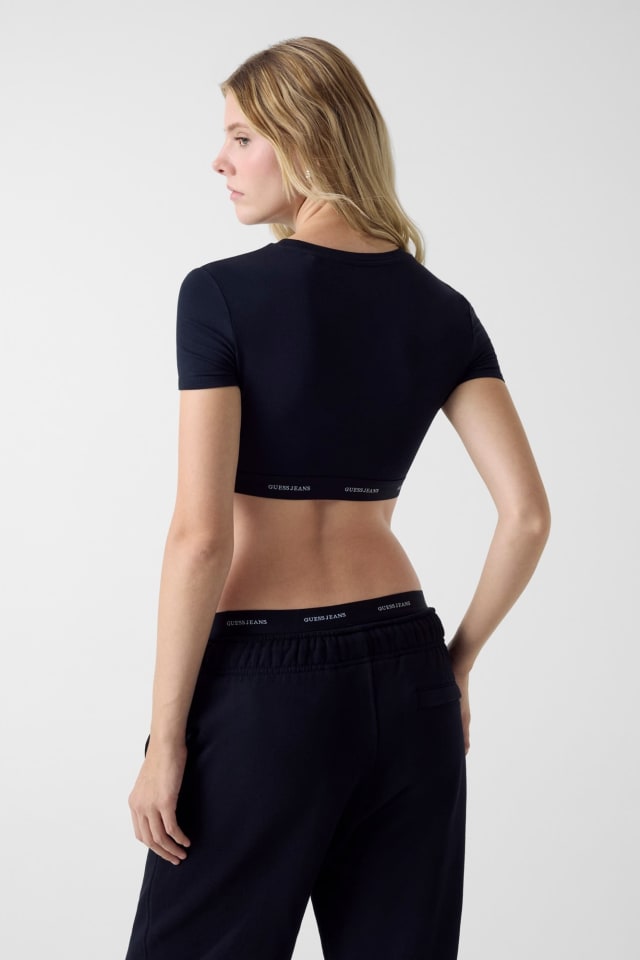 Cropped Shirt Logostreifen