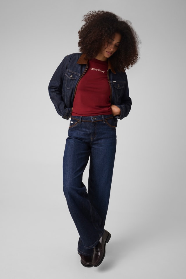 Calça jeans G11 de perna larga
