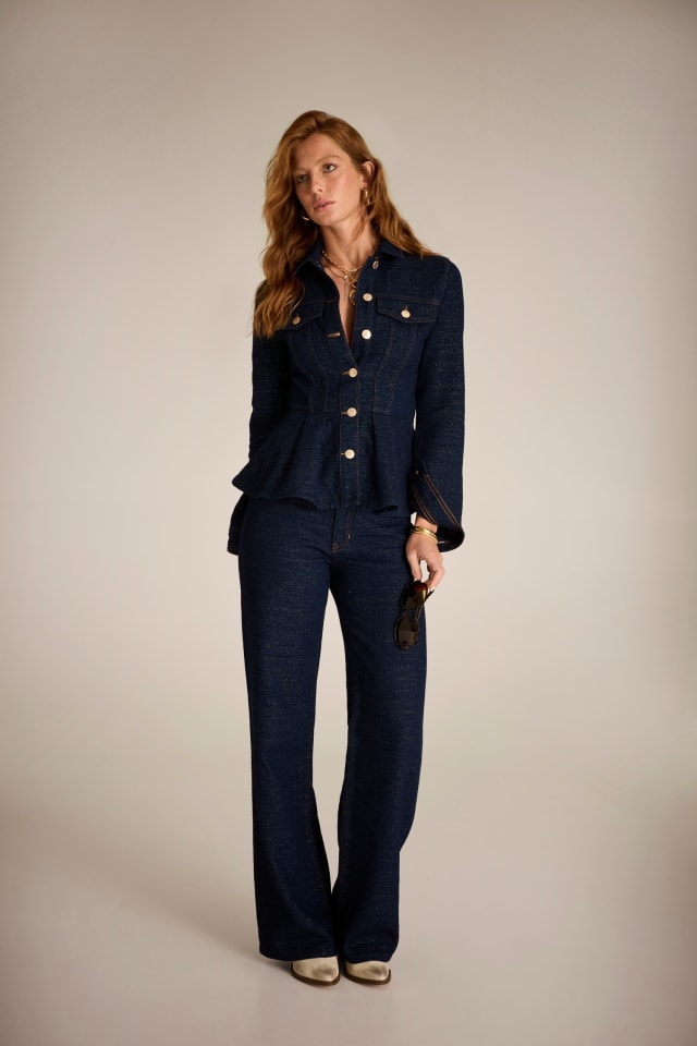 Calça jeans de perna larga