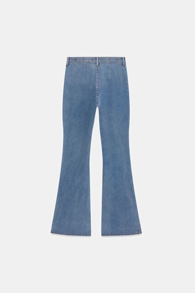 Calça jeans flare de cintura alta Belle