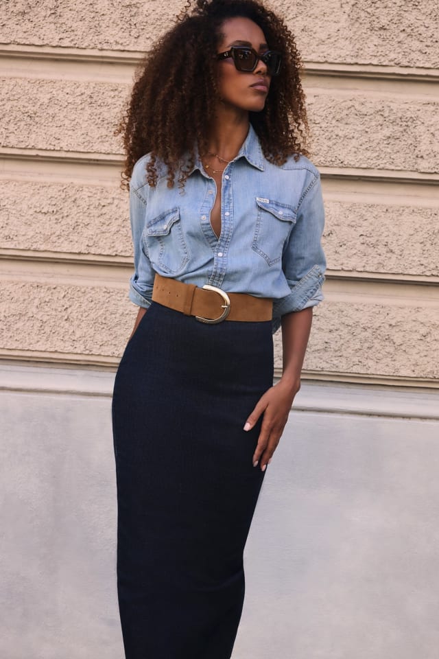 Saia longa jeans