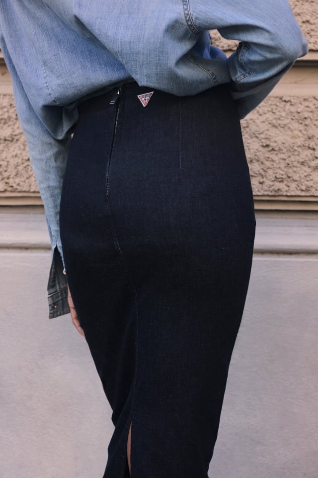 Jupe longue en jean