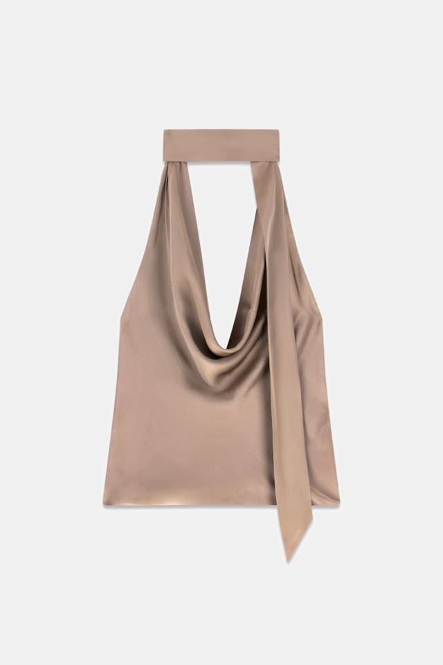 Top cuello halter con foulard Leonie