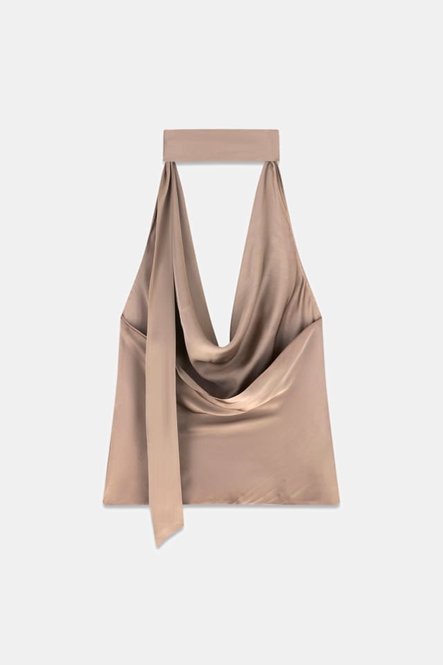 Top cuello halter con foulard Leonie
