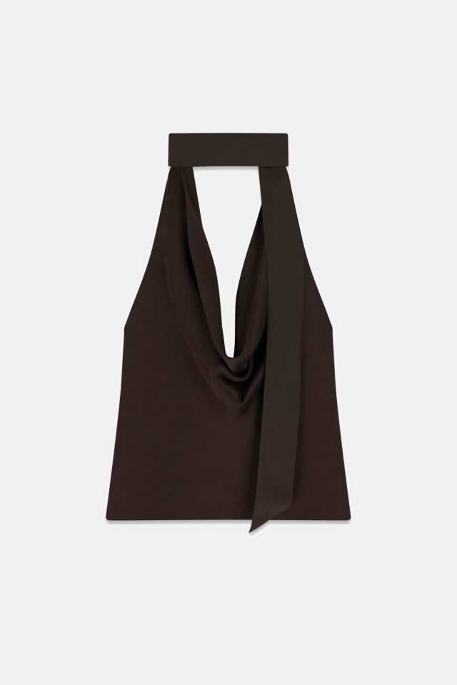 Top cuello halter con foulard Leonie