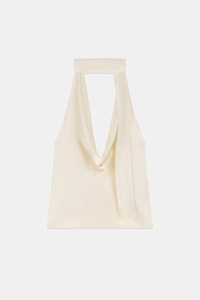 Top cuello halter con foulard Leonie