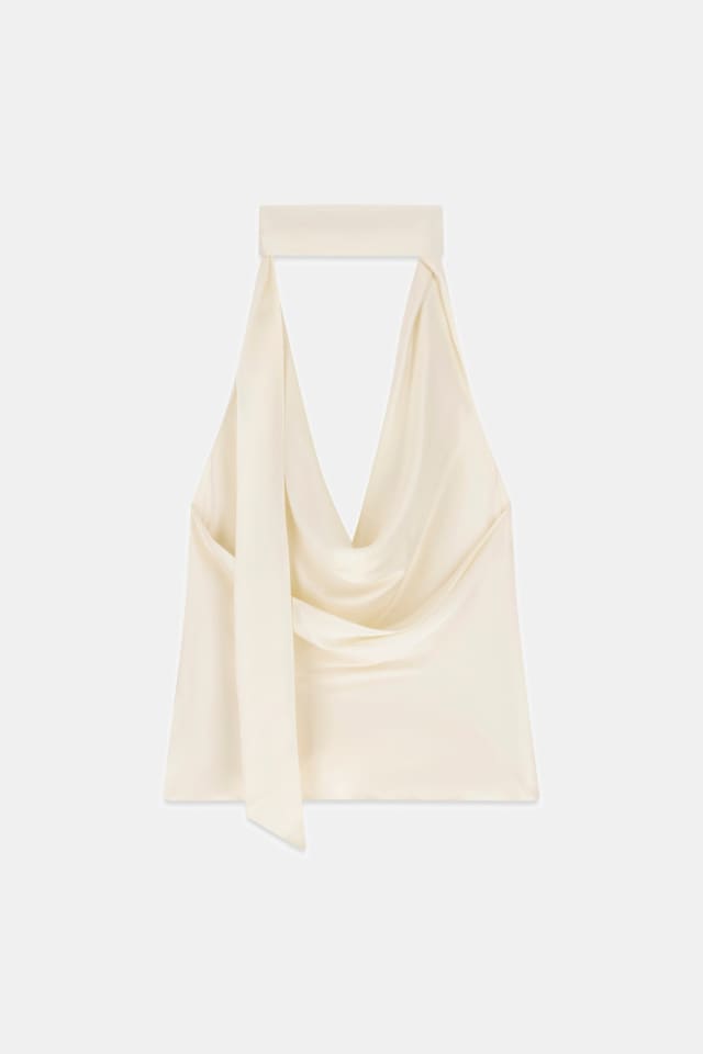 Top cuello halter con foulard Leonie