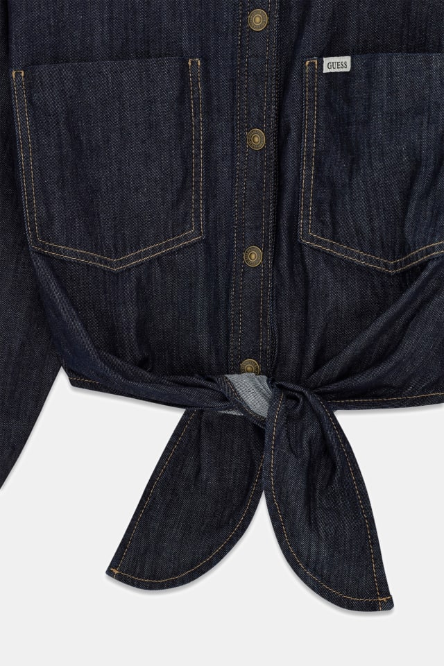Camicia in denim con nodo