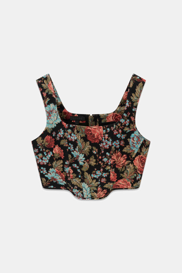 Top corset em jacquard